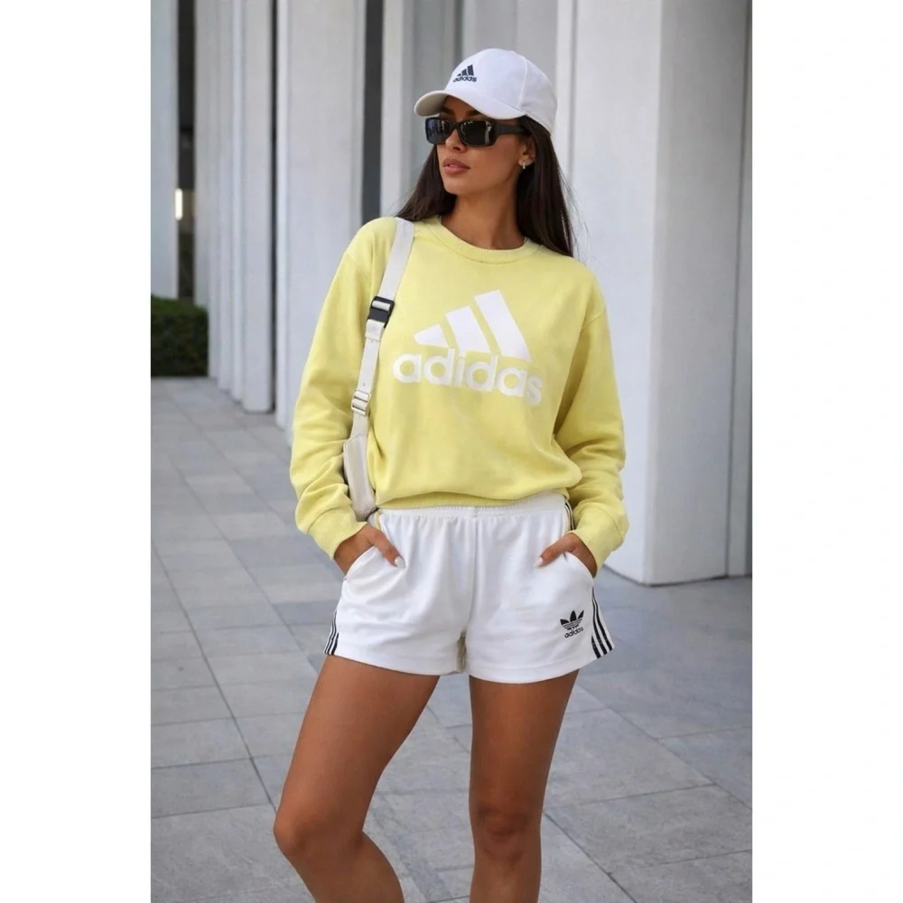 ADIDAS Neon Yellow Graphic Sweatshirt - Picture 1 of 3